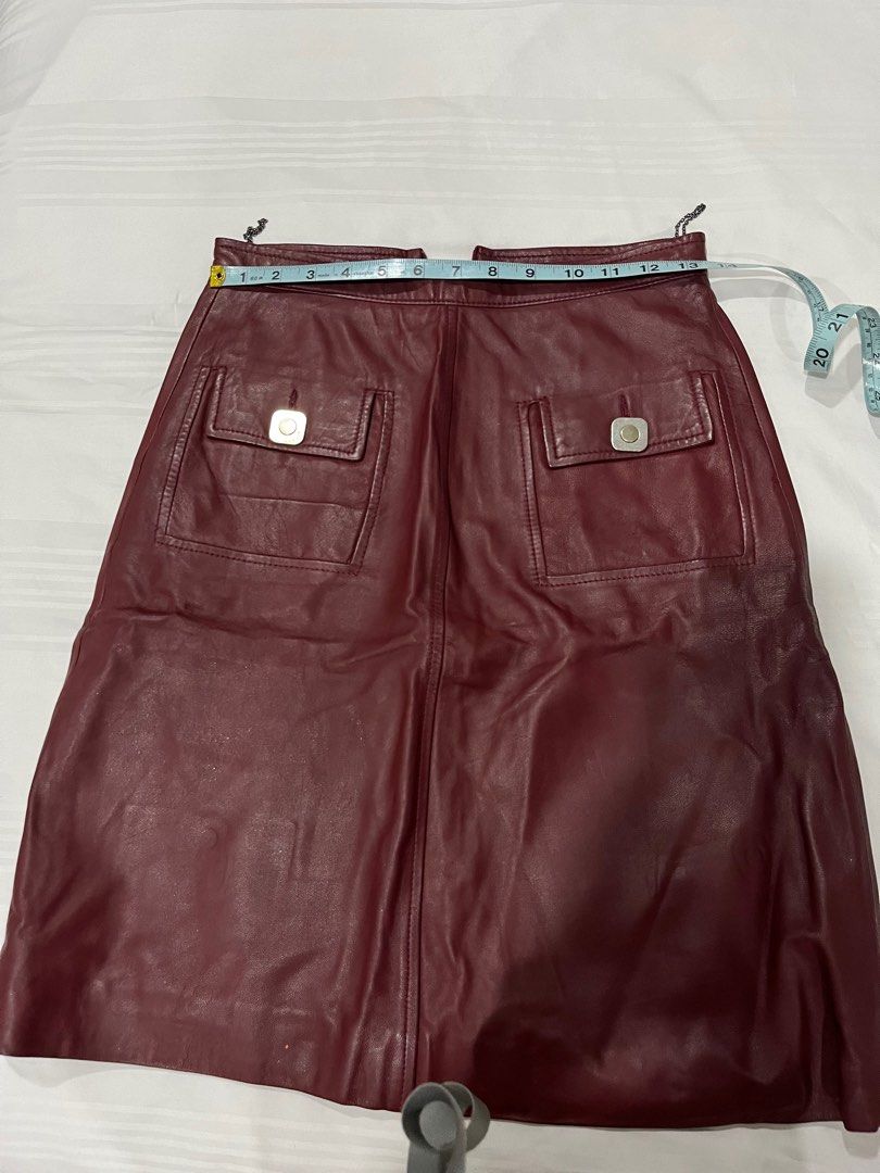 Burgundy leather online skirt miss selfridge