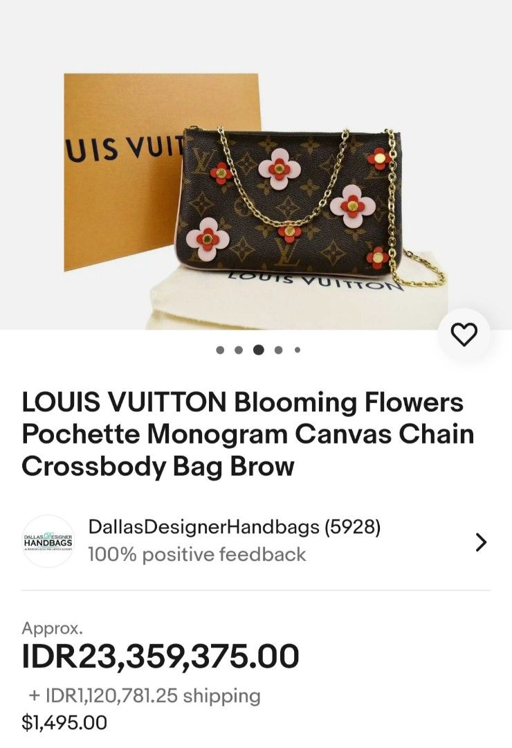 LOUIS VUITTON Blooming Flowers Pochette Monogram Canvas Chain Crossbod