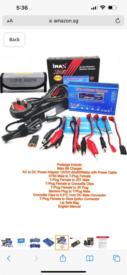 Lipo Battery Balance Charger B6 80W 1S 6S Lilon Life NiCd NiMh Pb RC