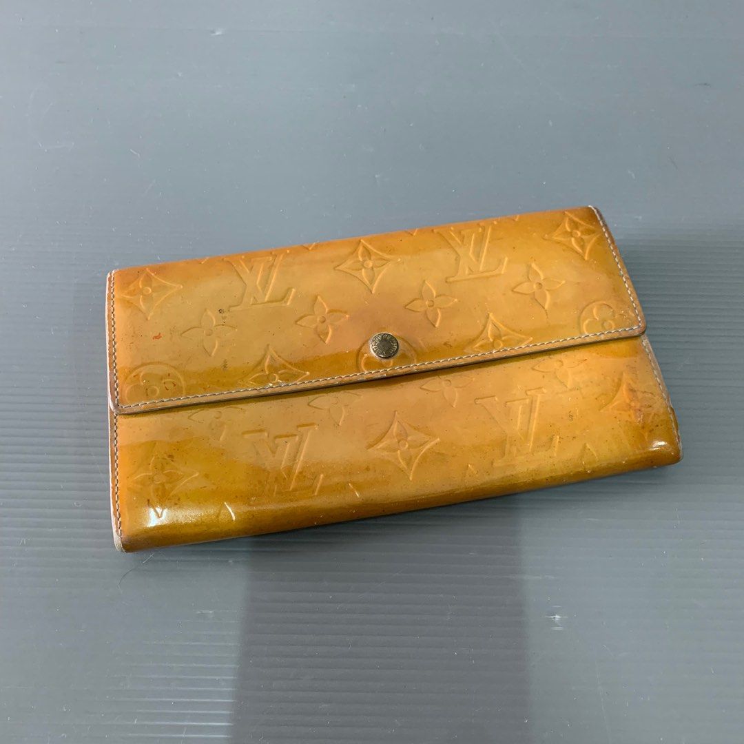 LV EPI LONG WALLET YELLOW, Luxury, Bags & Wallets on Carousell