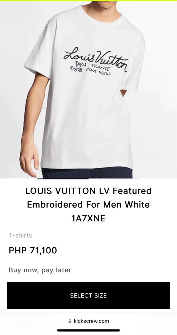 Louis Vuitton LV Featured Embroidered for Men White 1A7XNE US S