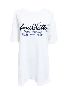 Louis Vuitton Dark Blue Logo Print Striped Cotton Knit T-Shirt XL Louis  Vuitton