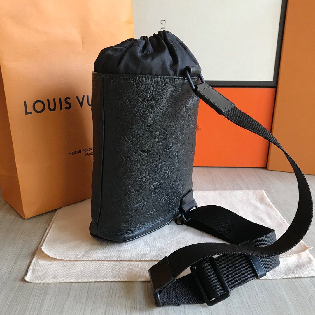 Louis Vuitton Chalk Sling Bag Monogram Shadow Black