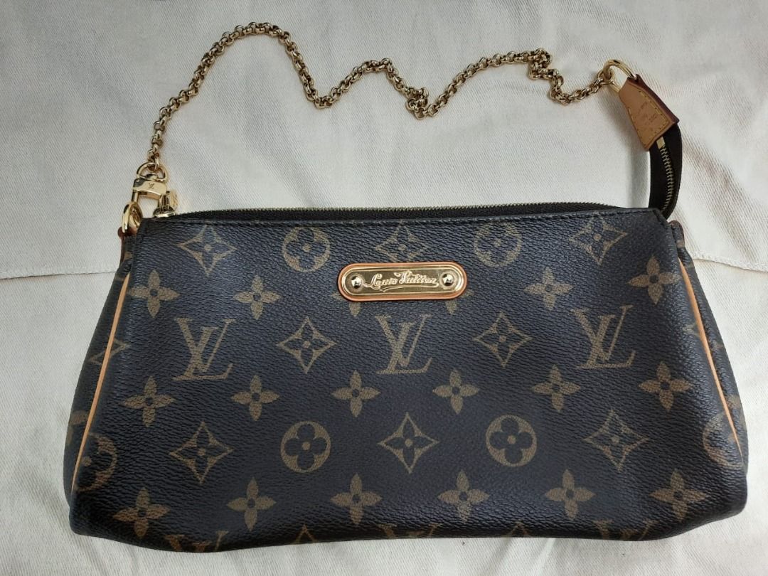 LOUIS VUITTON EVA CLUTCH M95567 MONOGRAM CANVAS GHW, Luxury, Bags 