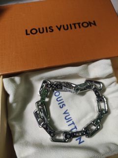 Louis Vuitton, Accessories, Louis Vuitton Rare Chain Link Bracelet  Monogram Silver Tone Mens Unisex