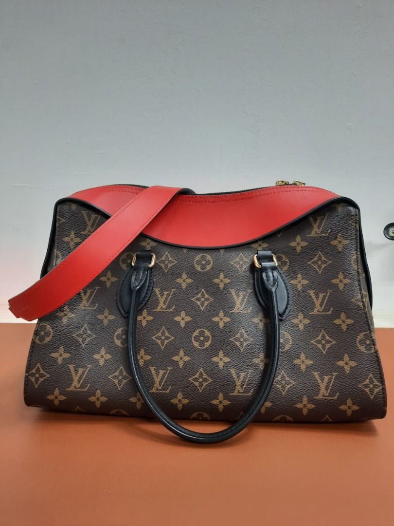 LOUIS VUITTON TUILERIES MM EBENE BROWN RED MONOGRAM CANVAS GHW