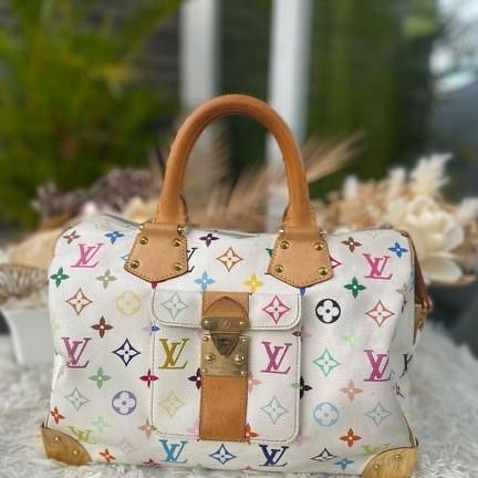 Louis Vuitton Multicolor Speedy White, Luxury, Bags & Wallets on