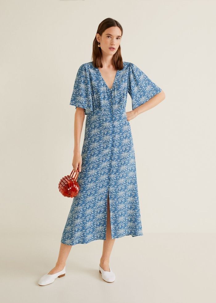 Mango blue floral dress store