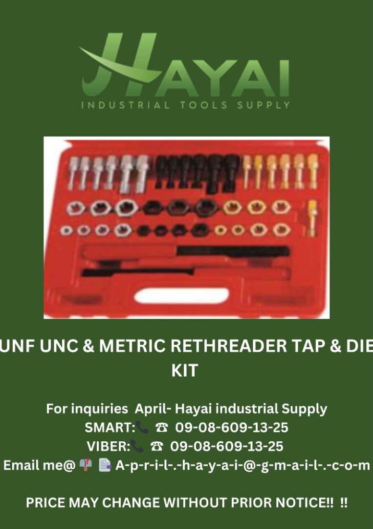 Metric rethreader tap & die kit, Commercial & Industrial, Construction