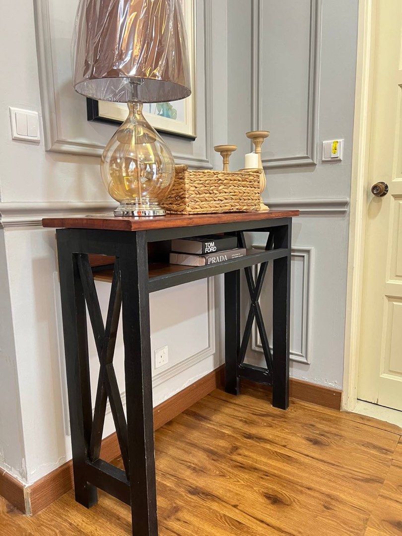 Black farmhouse console table sale