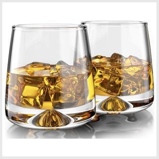 Mofado Crystal Whiskey Glasses - Mountain - (Set of 4) 10 oz - Sturdy Old Fashioned Glasses for Scotch, Bourbon, Manhattans, Cocktails - Gifts for