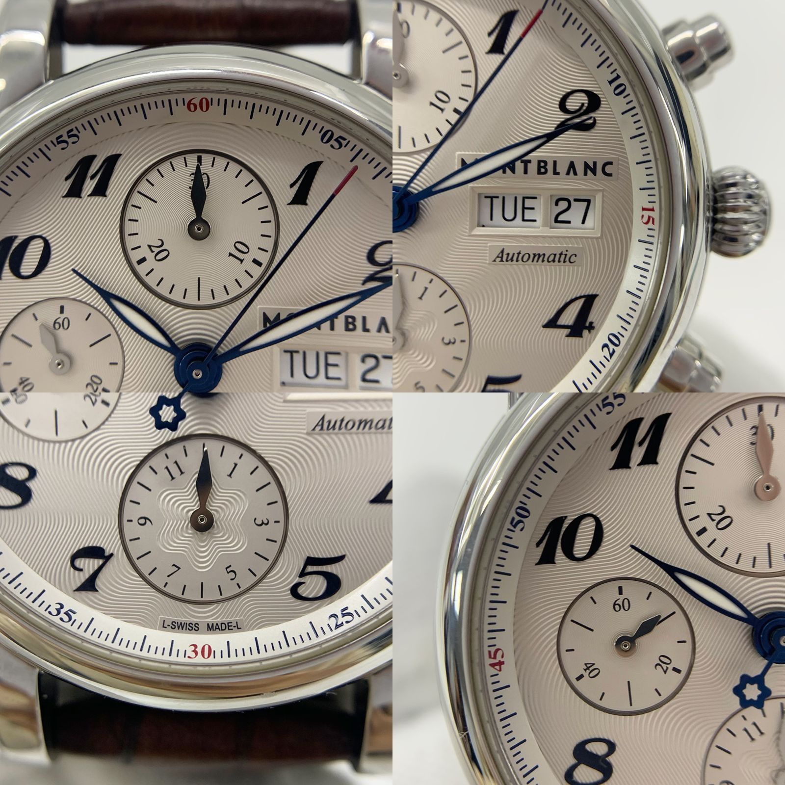 MONTBLANC 106466 SILVER BROWN STAR CHRONOGRAPH AUTOMATIC FULLSET 237026222 WE