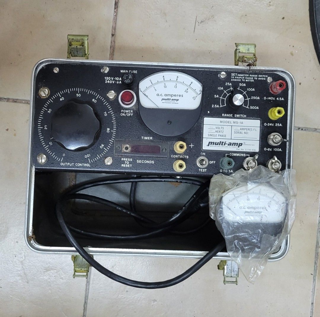 Multiamp MS1A Overload Relay Circuit Breaker Test Equipment 120vac