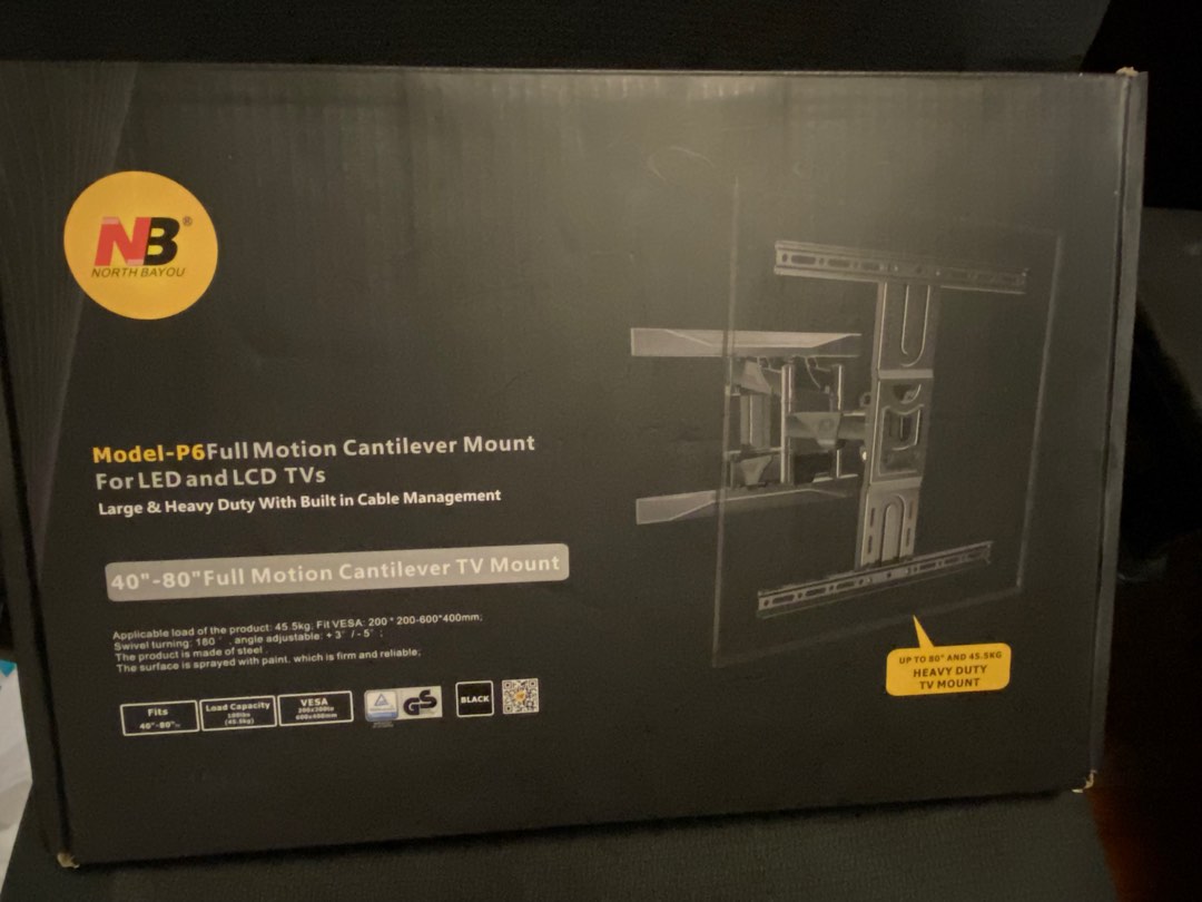 NB model P6 40-80吋 電視適用 掛牆架, 家庭電器, 電視 & 其他娛樂, 電視 - Carousell