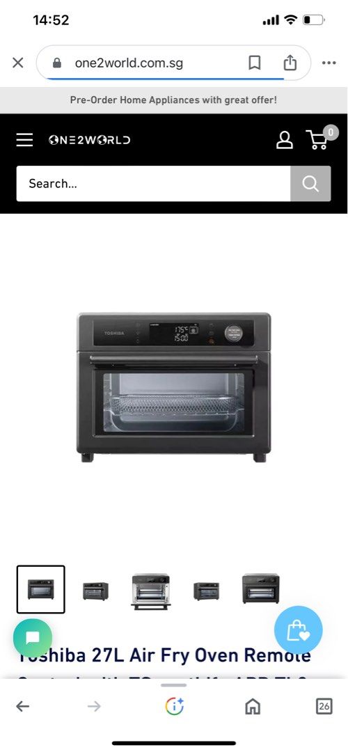 Toshiba Air Fryer Toaster Oven 25L TL2-SAC25GZC