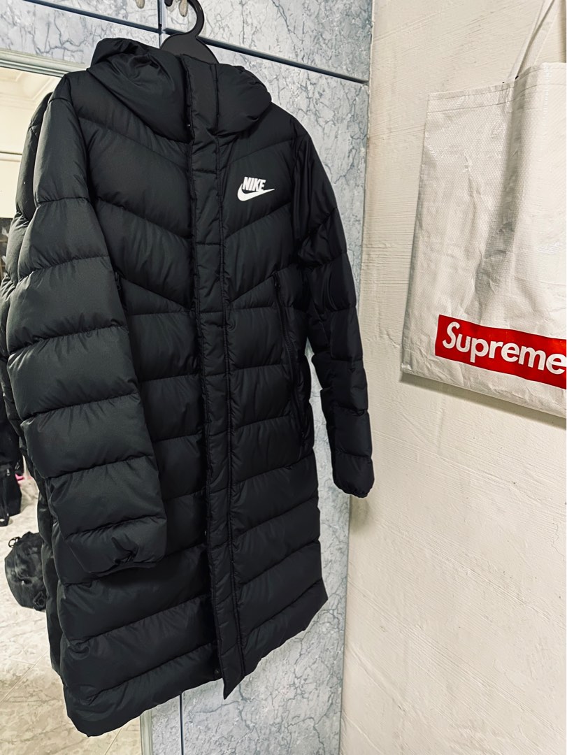 Nike down parka jacket clearance in black
