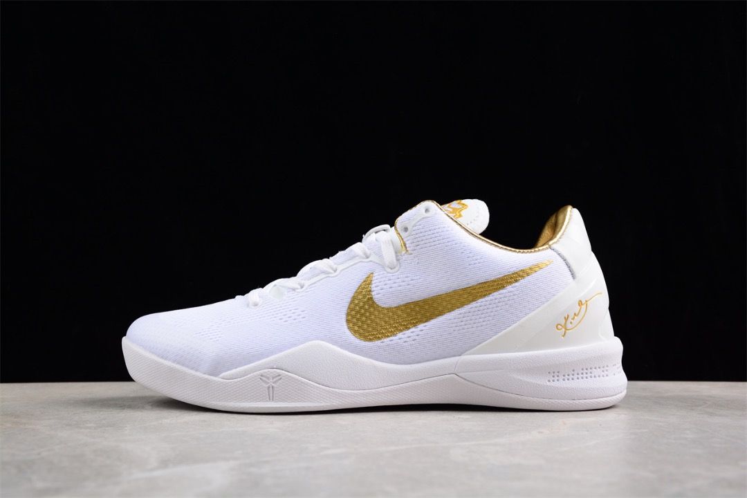 Nike Kobe 8 Protro White Metallic Gold basketball shoes Euro 40 46