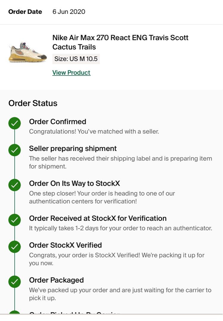Stockx travis hotsell 270