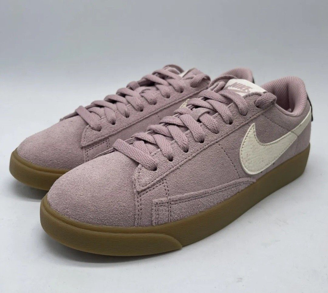 N KE WOMEN S BLAZER LOW SUEDE CHALK SAIL OIL GRAY SIZE 38