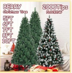 NUVOX 8FT Berry Christmas Tree with 1300 Tips for Fullness