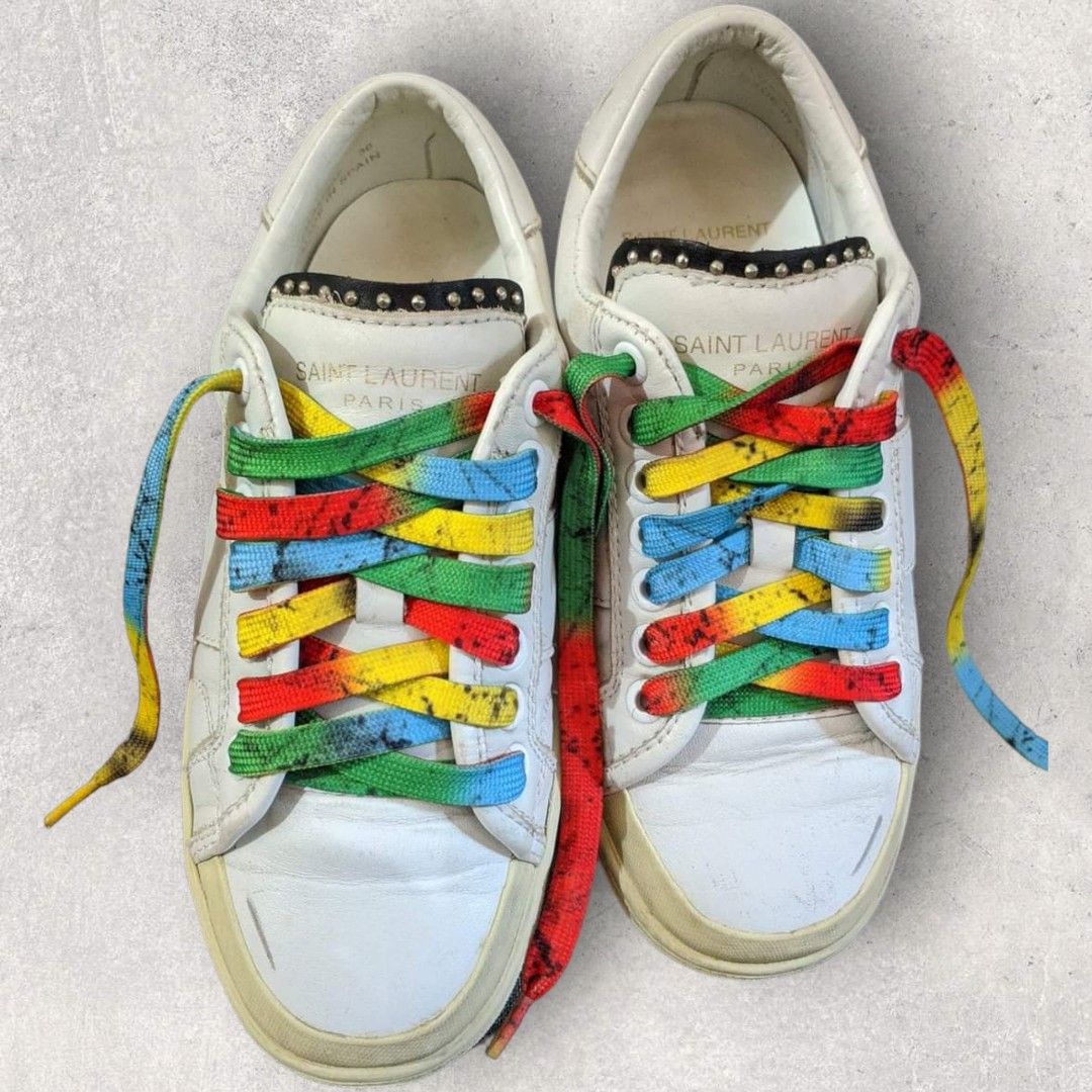 Orig Saint Laurent Rainbow Lace Court Classic Sneakers