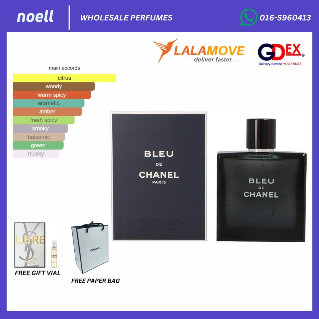 ORIGINAL] AUTHENTIC READY STOCK BLEU DE CHANEL EDT 100ML PERFUME FOR HIM,  Beauty & Personal Care, Fragrance & Deodorants on Carousell