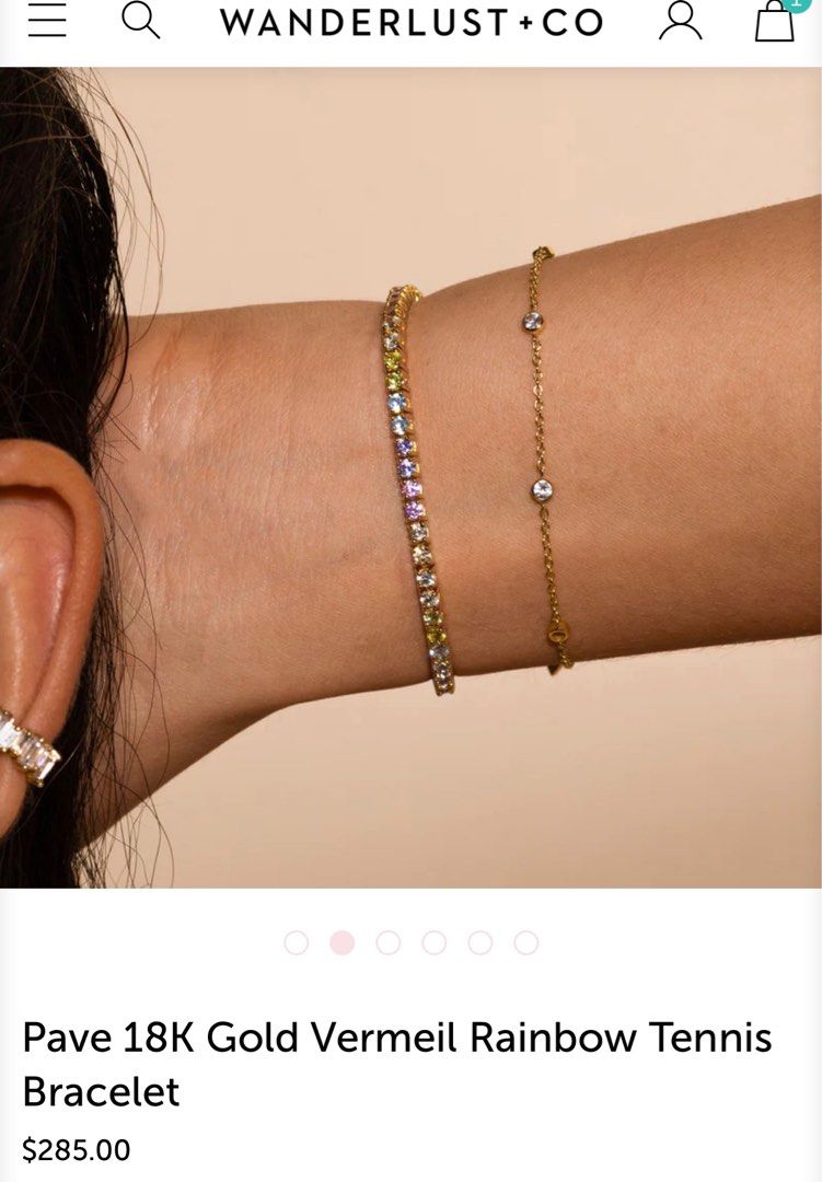 Gold rainbow clearance tennis bracelet