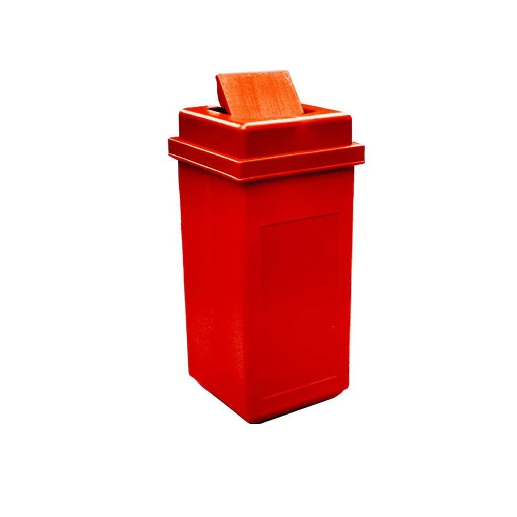 Plastic Trash Bin Swing Top Bin 85L Color Red, Furniture & Home Living