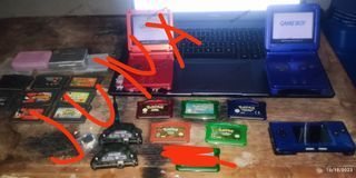 pokemon Emerald Ruby Sapphire Leaf Green Fire red gb sp bundle with gb micro and two wireless link cable and other bootleg carts
