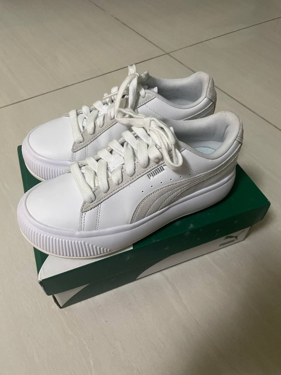 Puma Suede Mayu Mix White Luxury Sneakers Footwear on Carousell