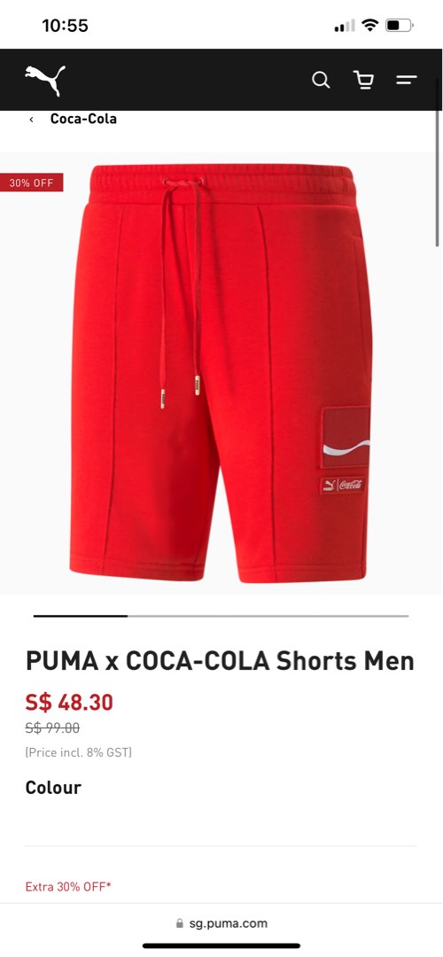 Red sales puma shorts