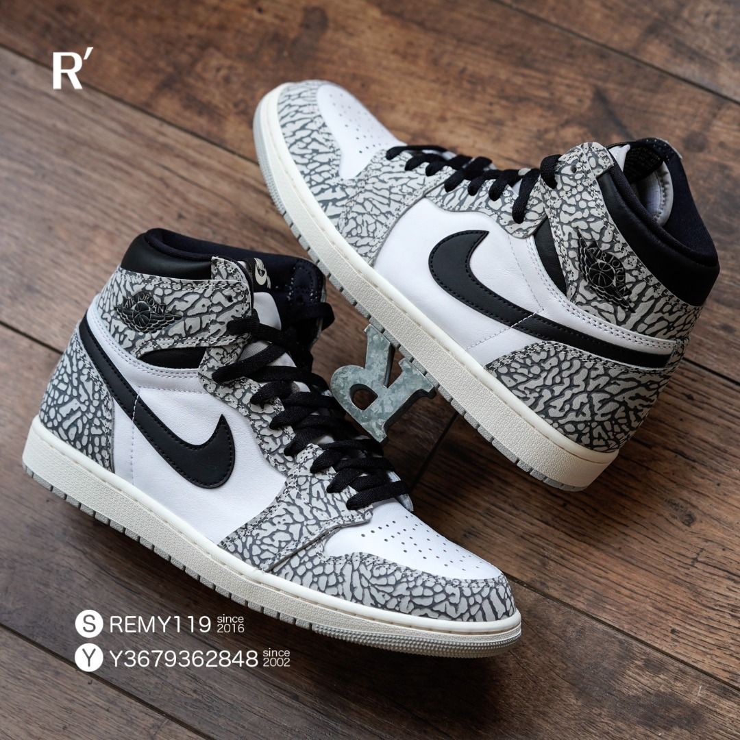 R'選物US10 Air Jordan 1 Retro High OG White Cement 白灰爆裂紋