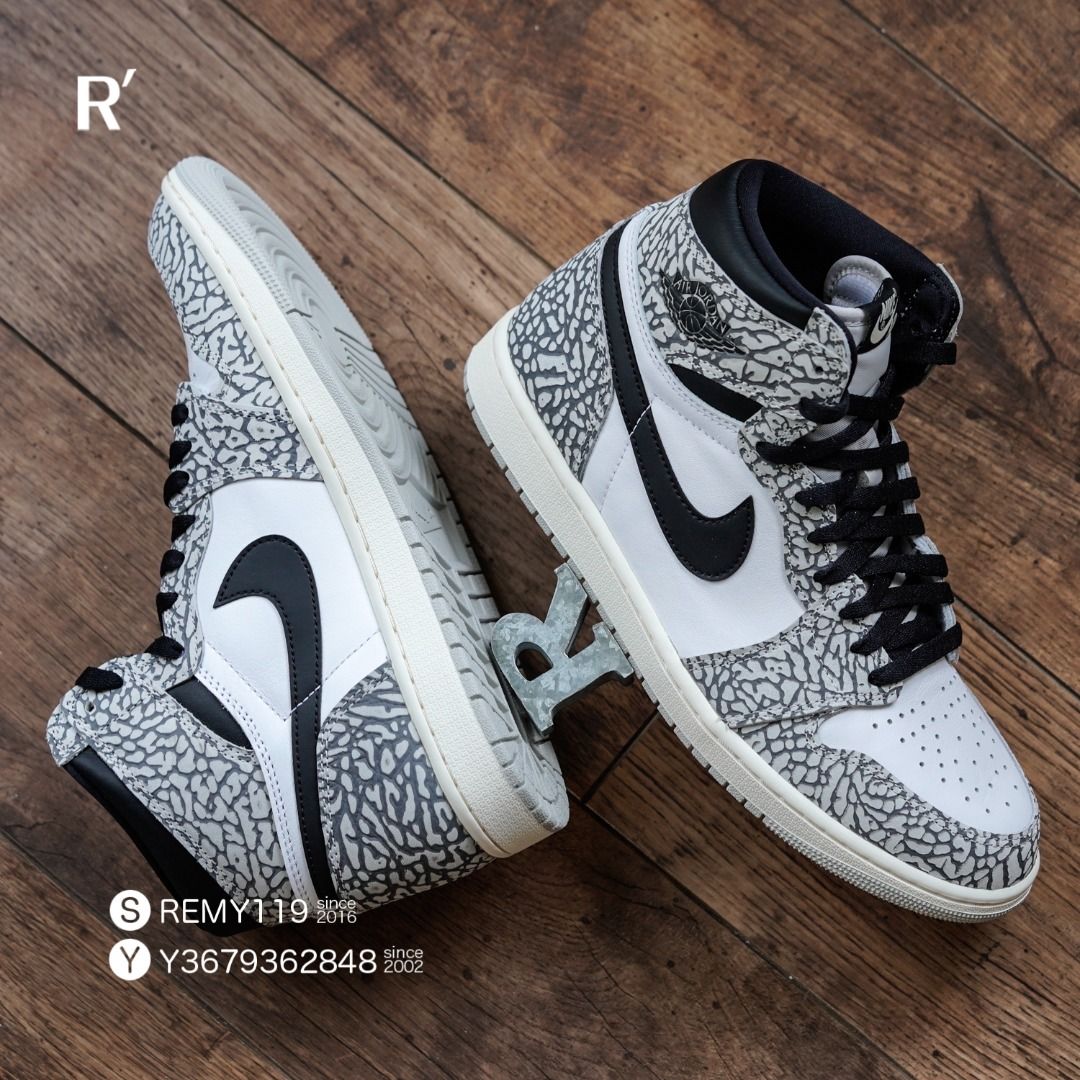 R'選物US10 Air Jordan 1 Retro High OG White Cement 白灰爆裂紋