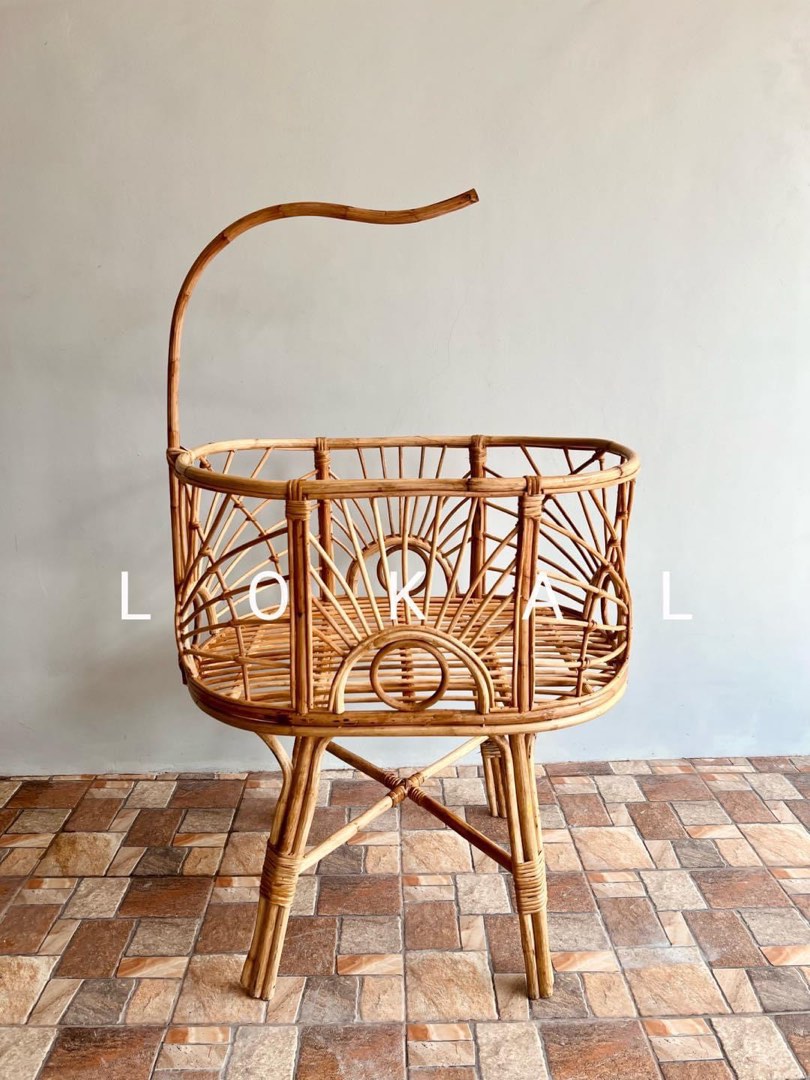 Vintage rattan crib clearance