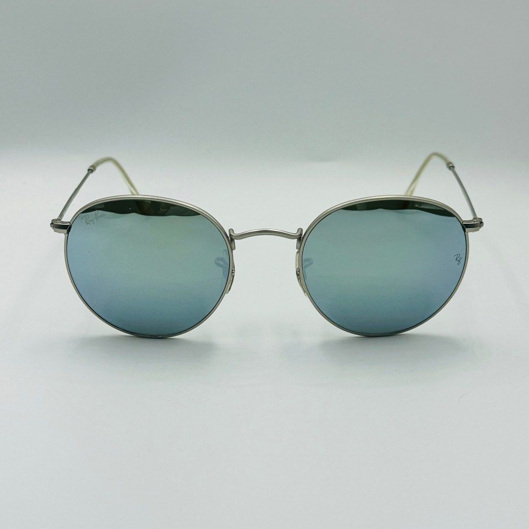 Rayban Icons Round Metal Matte Gunmetal w Silver Mirror Men s