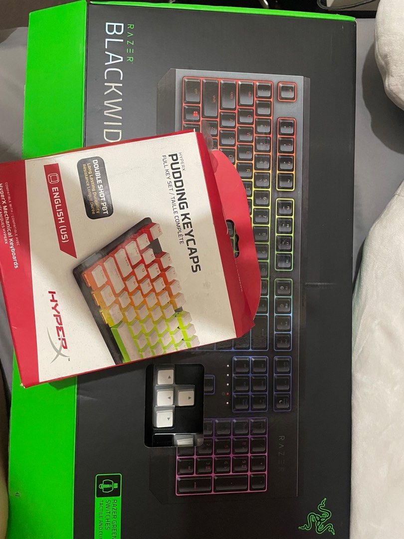 Pudding Keycpap Razor Razer Mechanical Gaming Keyboard w HyperX Pudding Keycaps, Computers ...