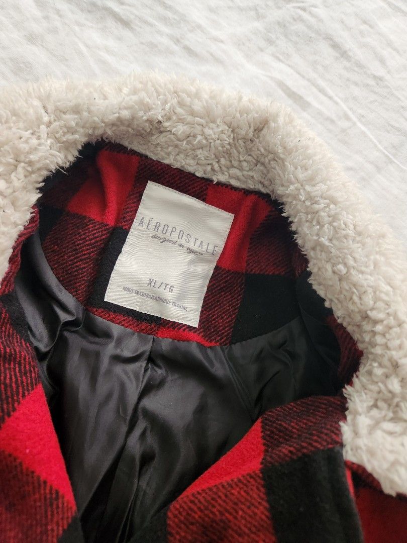 Red checked jacket hot sale