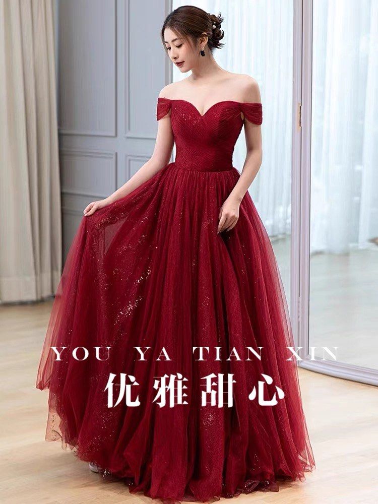 Red party long clearance dress