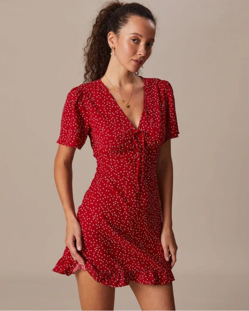 Red polka on sale dot mini dress