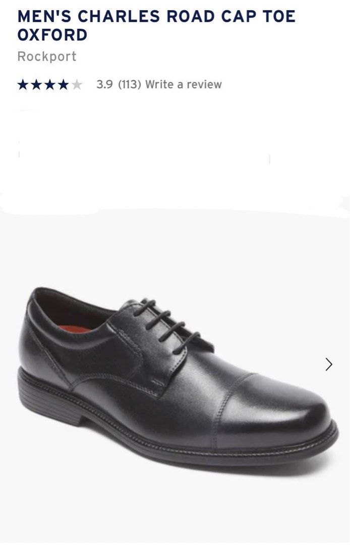 Rockport Men s Charles Road Cap Toe Oxford Dress Black Shoes