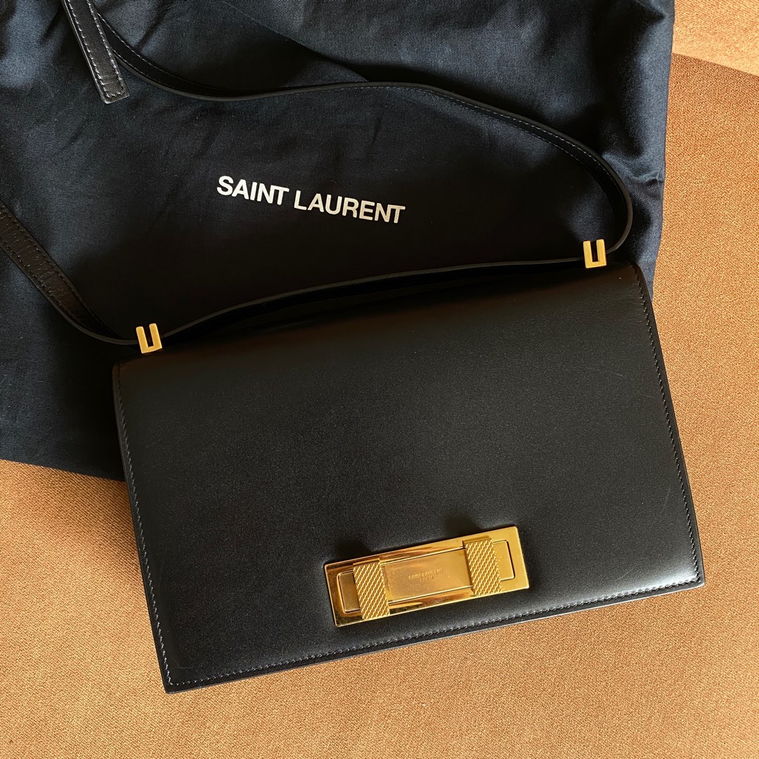 Saint Laurent Black Domino Medium Leather Bag Luxury Bags