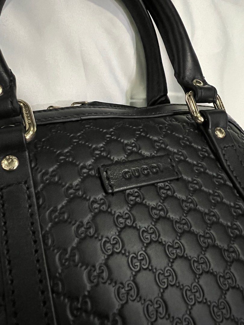 SALE! Gucci Dome Bag (Category: Luxury Bags & Wallets) located in Pasig City. Submitted by starluxeph (Listing ID 1260456819, Image 2). Description: Gucci Guccissima Dome Bag Top-Handle Black w/ 2 straps Authentic Brand New.