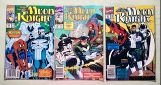 SET - Marc Spector : Moon Knight Vol 1 Issues 19-21 Spider-Man Punisher Marvel Comics 1990