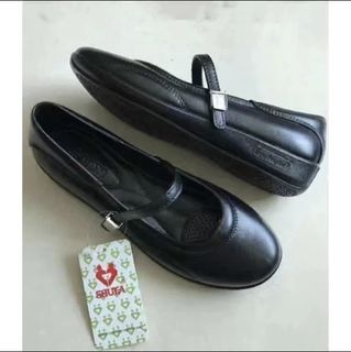 SHUTA black shoes/school  shoes/office shoes for women's and girls（Rubber-weighty)
