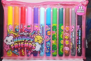 Smiggle Happy Friends Scented Markers Pack X12
