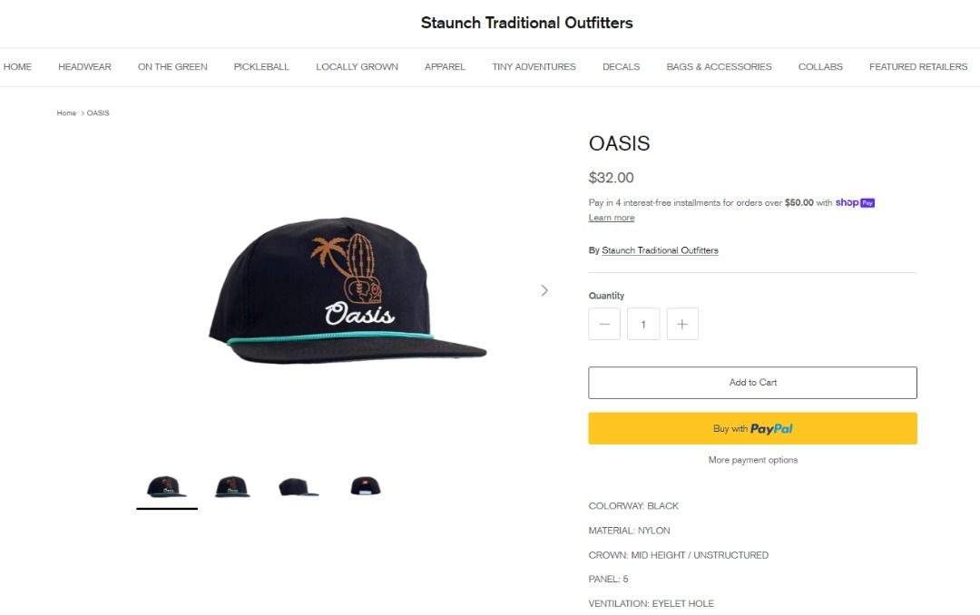 Staunch Original Outfitters Oasis Rope Cap, Men's Fashion, Watches ...