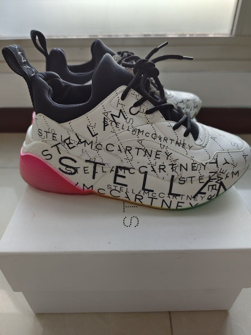 Stella McCartney eclipse Monogram neoprene trimmed printed faux leather sneakers