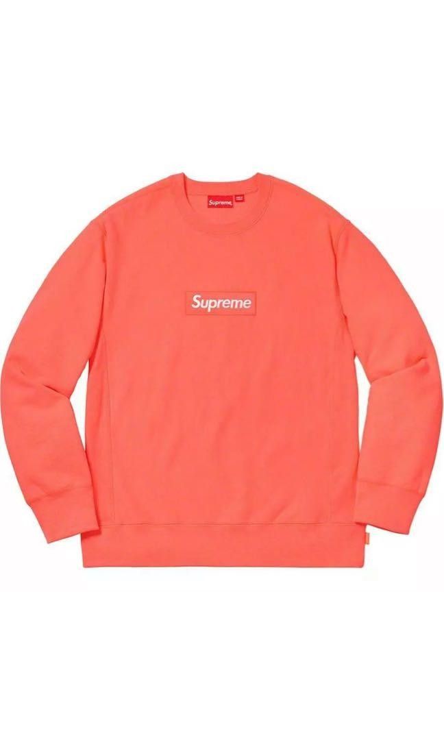 Supreme Box Logo Fluorescent Pink    Crewneck 衛衣hoodie jacket 螢