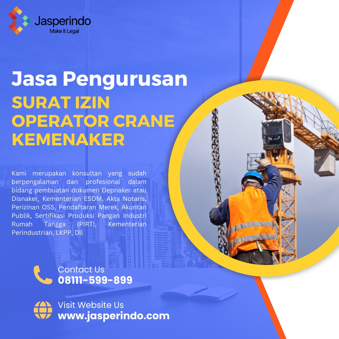 SURAT IZIN OPERATOR CRANE KEMENAKER, Jasa, Lainnya di Carousell