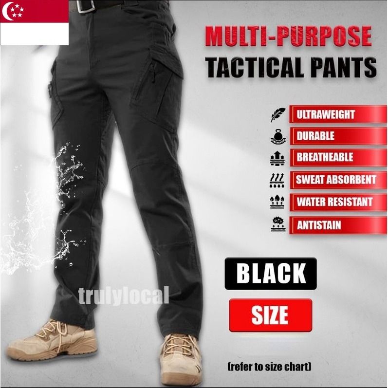 Mens black military cargo pants outlet